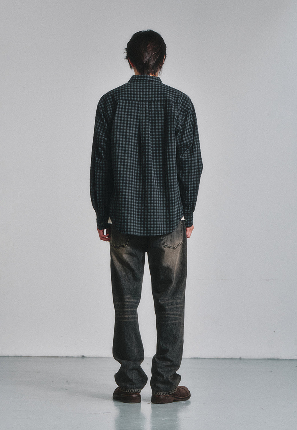 Art if acts - Gingham Check Oxford Shirt (Grey/Black) product image 4 | TRAB K-Fashion Australia