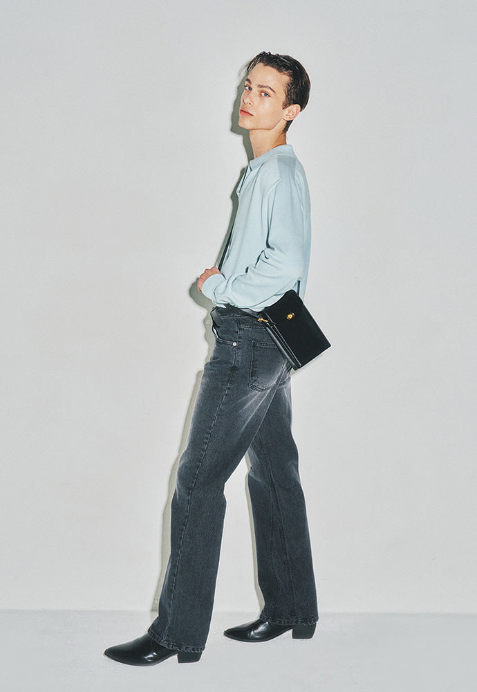 Tonywack - High Count Whole Garment Saddle Neck Knit (Baby Blue) product image 3 | TRAB K-Fashion Australia