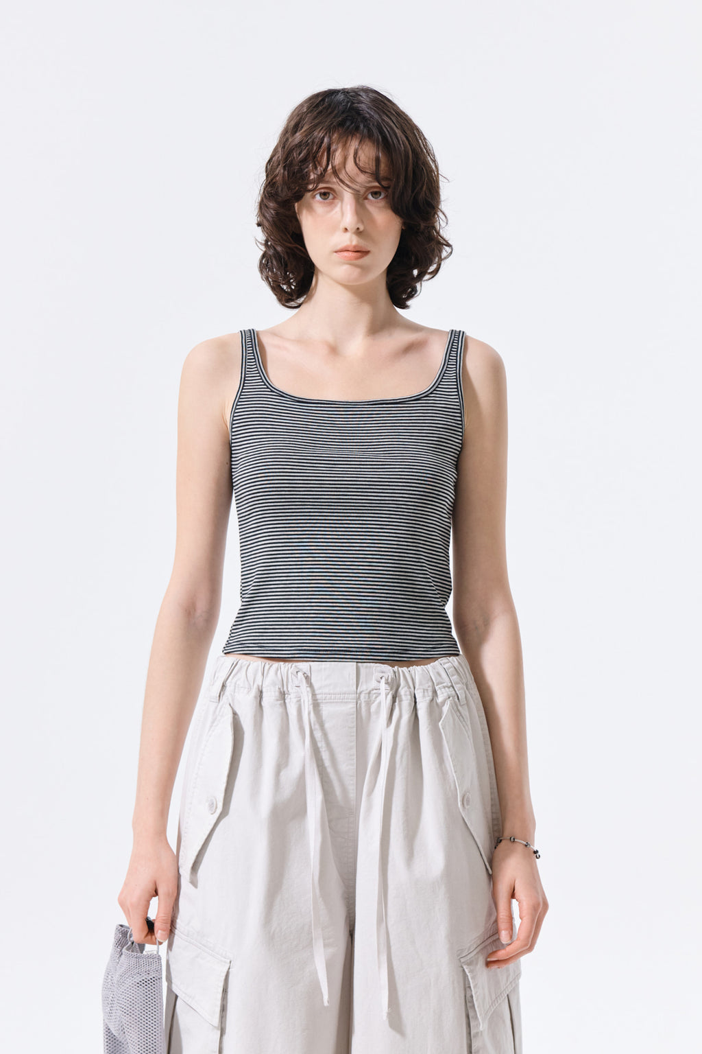 Matin Kim - Square Neck Cropped Tank Top (Black) product image 10 | TRAB K-Fashion Australia