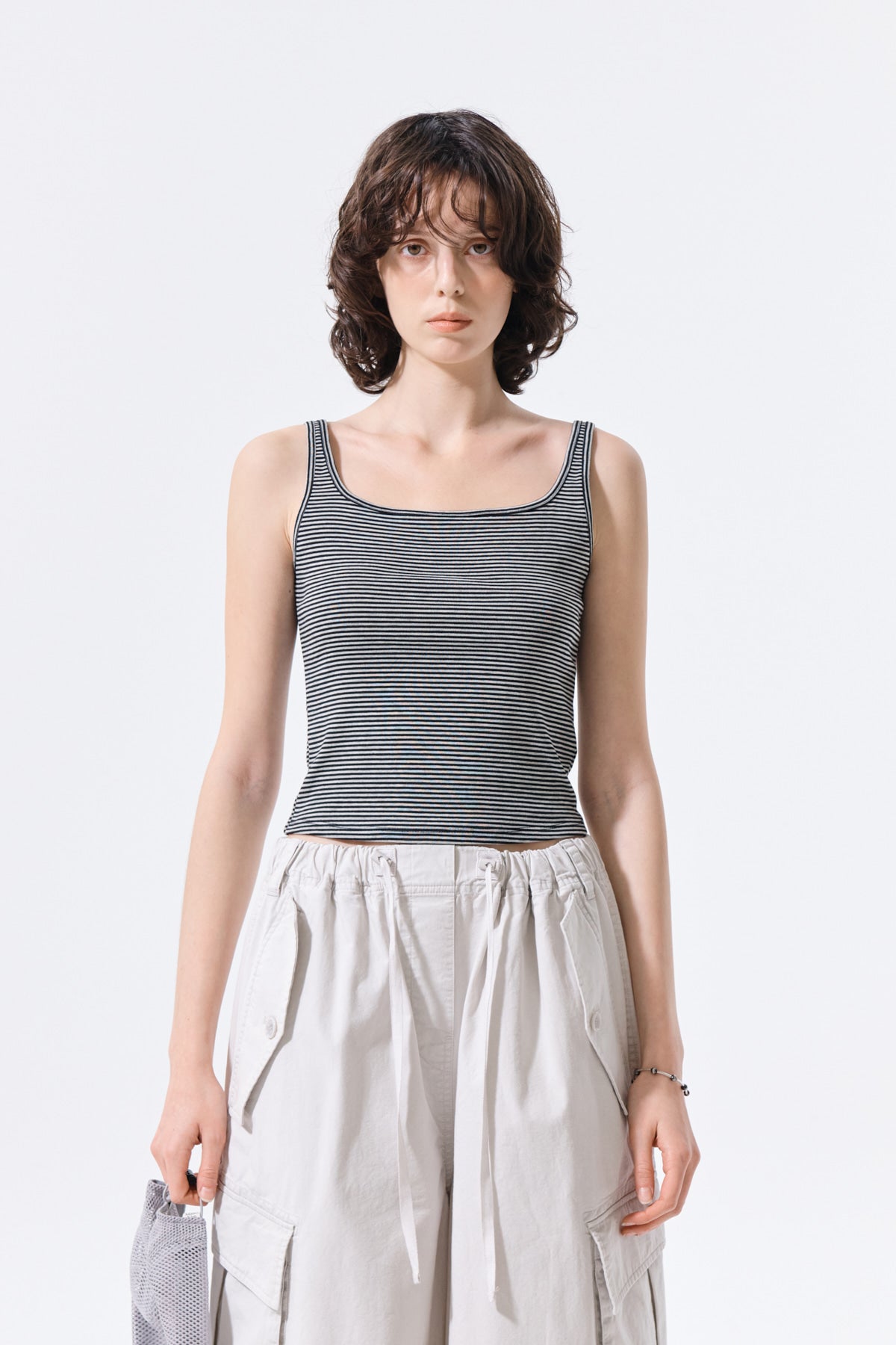 Matin Kim - Square Neck Cropped Tank Top (Black) product image 10 | TRAB K-Fashion Australia