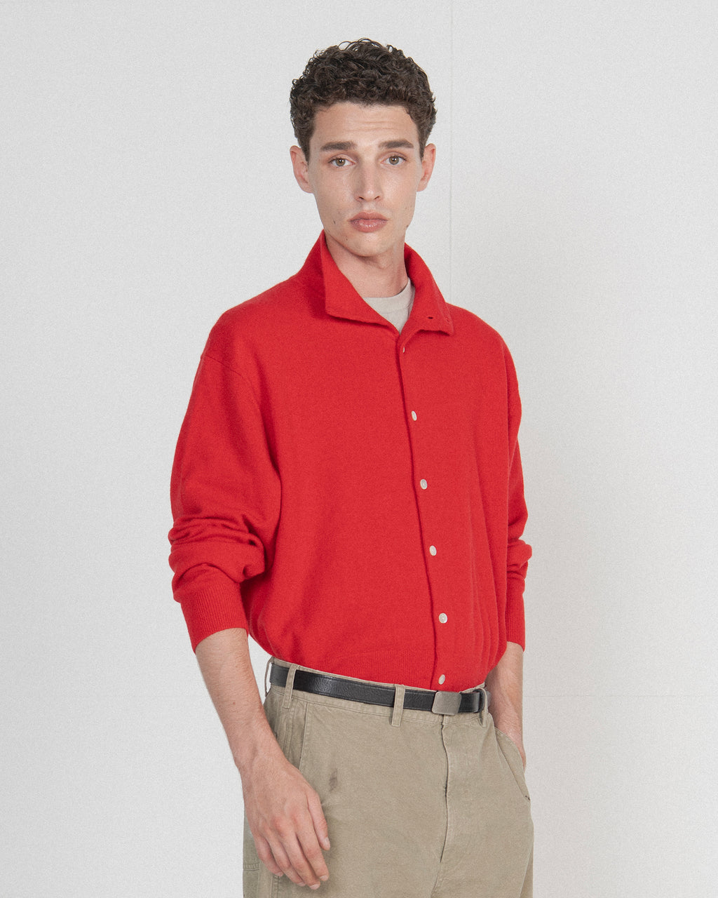 Brownyard - Cashmere Stand Collar Cardigan (Red) product image 3 | TRAB K-Fashion Australia