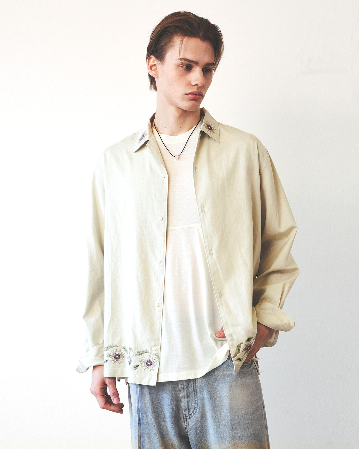 Eastlogue - Breezy Embroidered Shirts (Cream) product image 3 | TRAB K-Fashion Australia