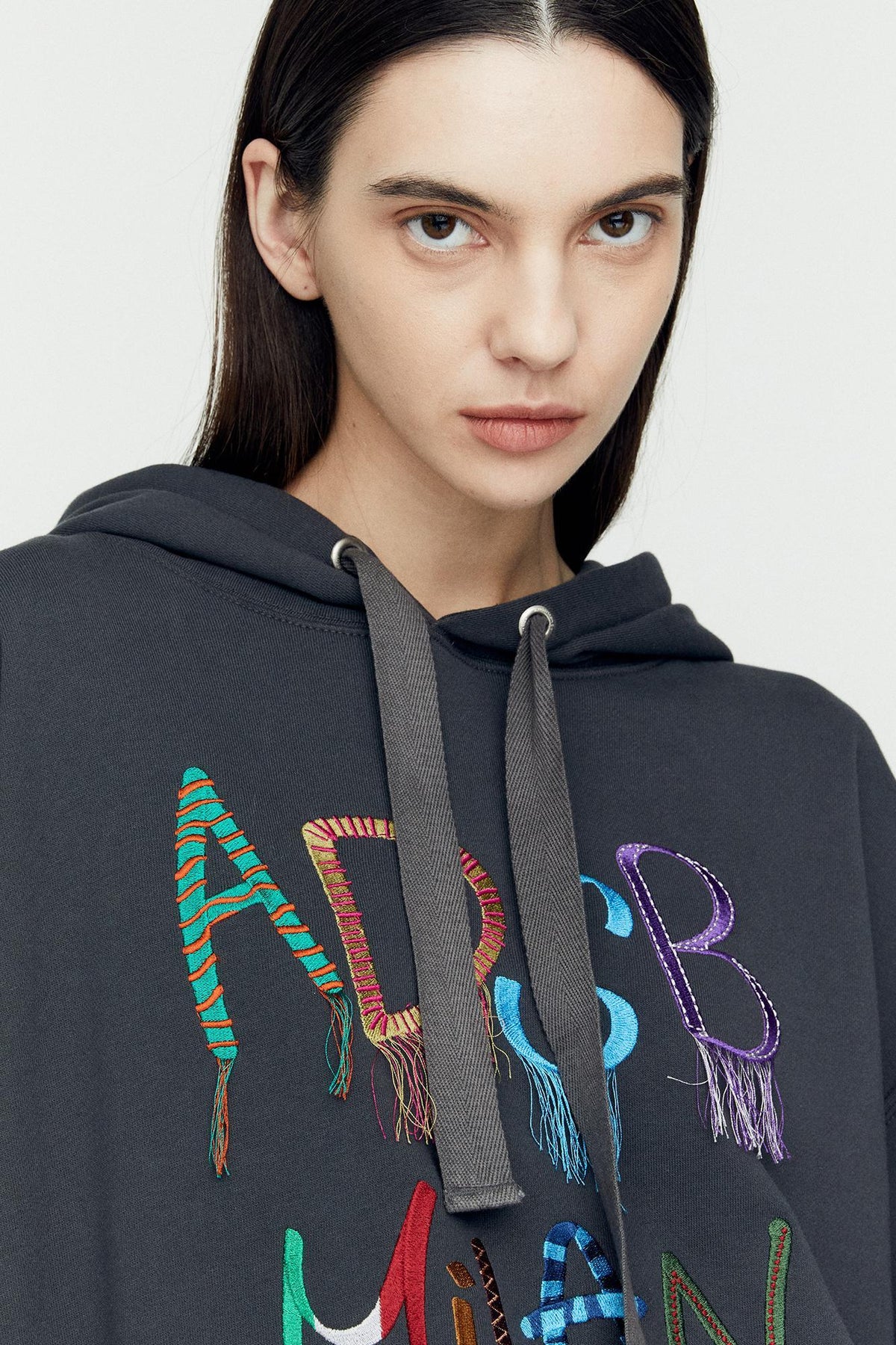 Andersson Bell - (essential) Unisex Adsb Milan Embroidery Hoodie (Charcoal) product image 4 | TRAB K-Fashion Australia