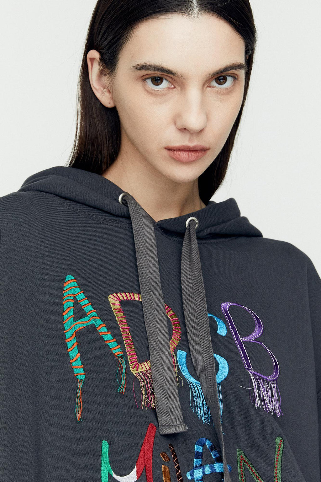 Andersson Bell - (essential) Unisex Adsb Milan Embroidery Hoodie (Charcoal) product image 4 | TRAB K-Fashion Australia