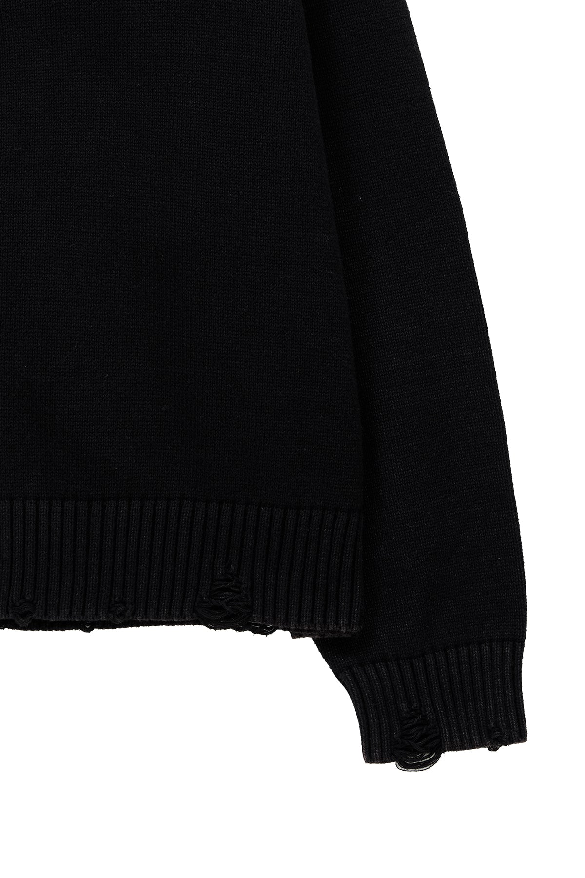 Matin Kim - Back Logo Line Point Knit Cardigan (Black) product image 4 | TRAB K-Fashion Australia