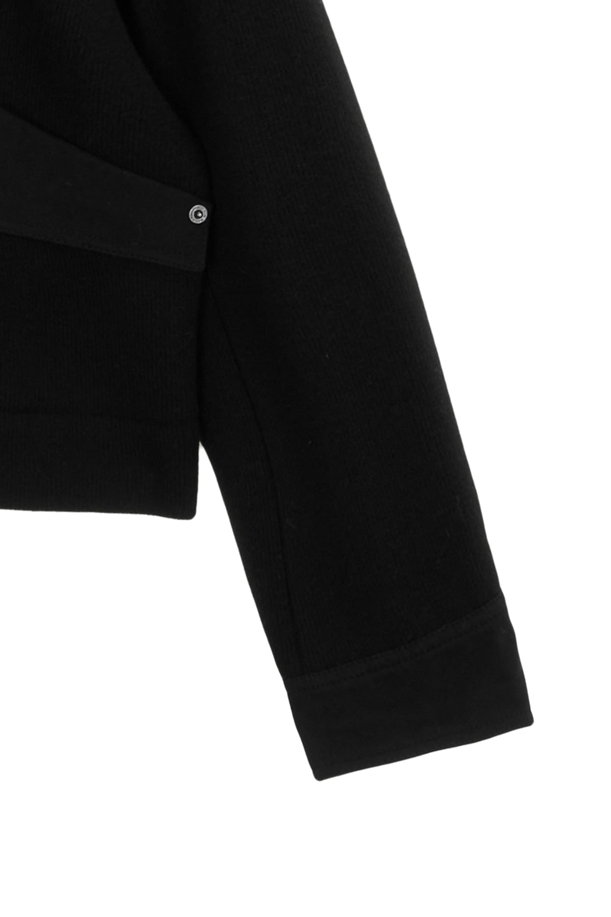 Matin Kim - Knit Mixed Trucker Jacket (Black) product image 4 | TRAB K-Fashion Australia