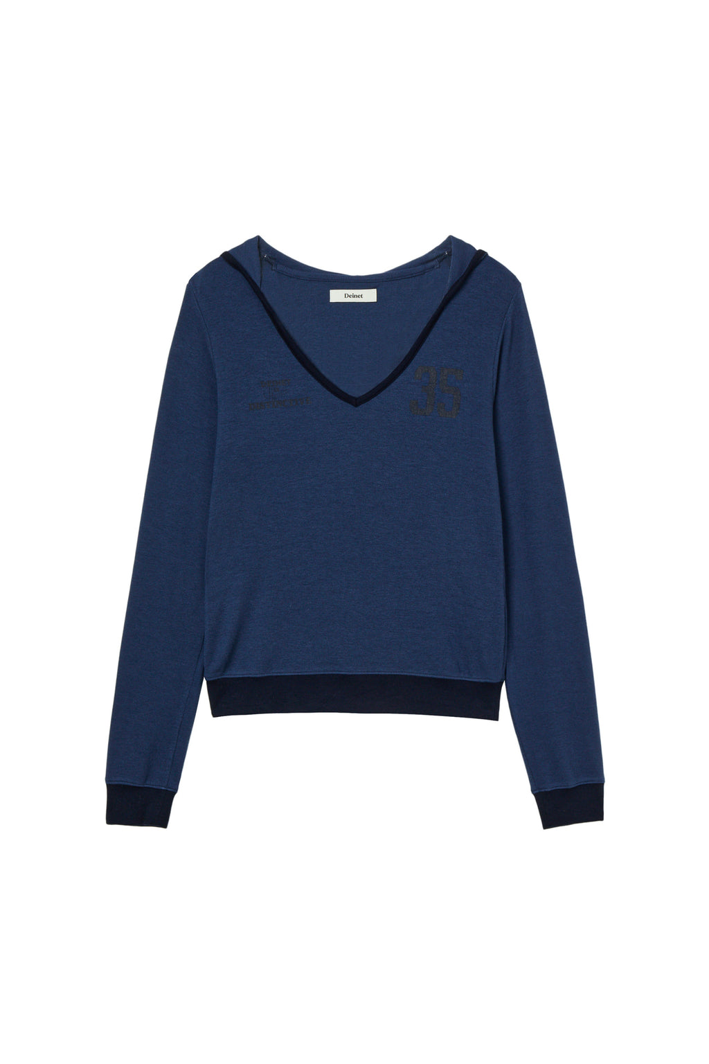Deinet - V-Neck Hoodie (Navy) product image 1 | TRAB K-Fashion Australia
