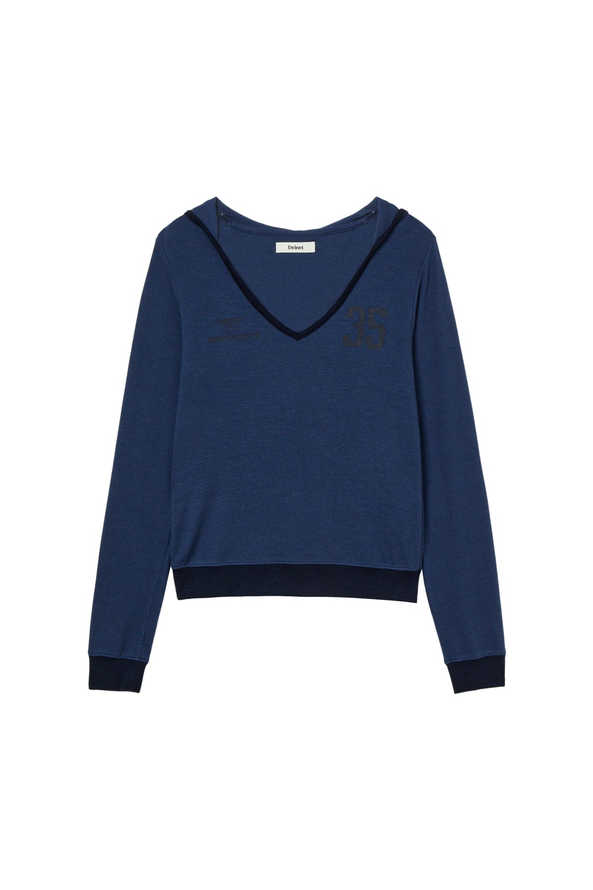 Deinet - V-Neck Hoodie (Navy) product image 1 | TRAB K-Fashion Australia