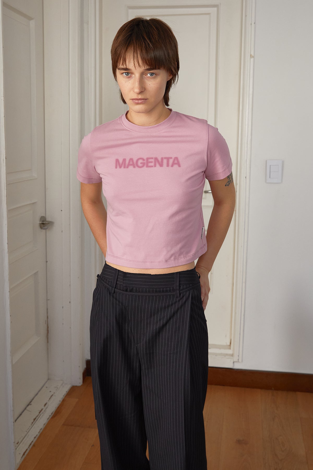 Matin Kim - Color Name Printing Top (Pink) product image 9 | TRAB K-Fashion Australia