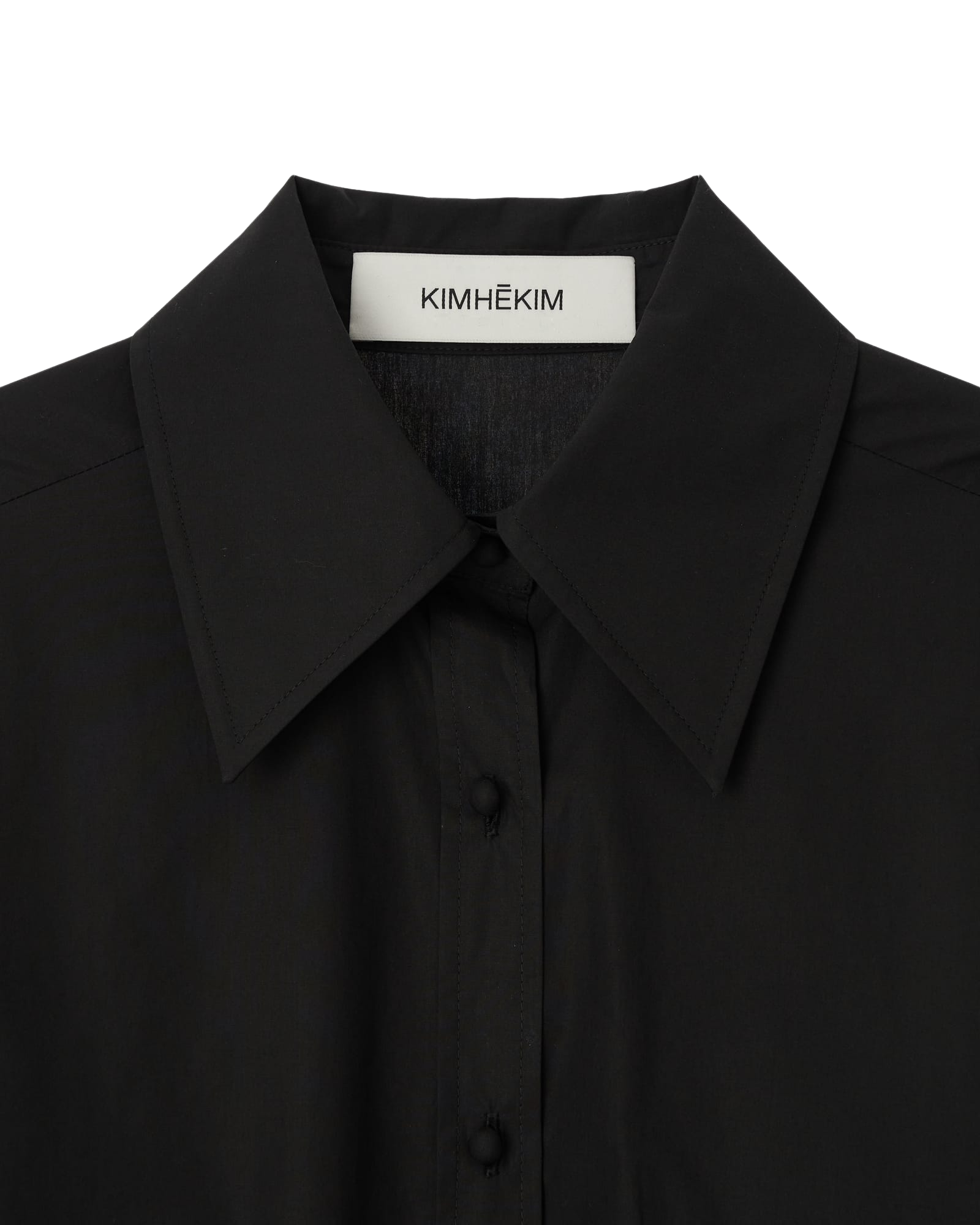 Kimhe Kim - Puff Sleeve Oversized Cotton Shirt (Black) product image 3 | TRAB K-Fashion Australia