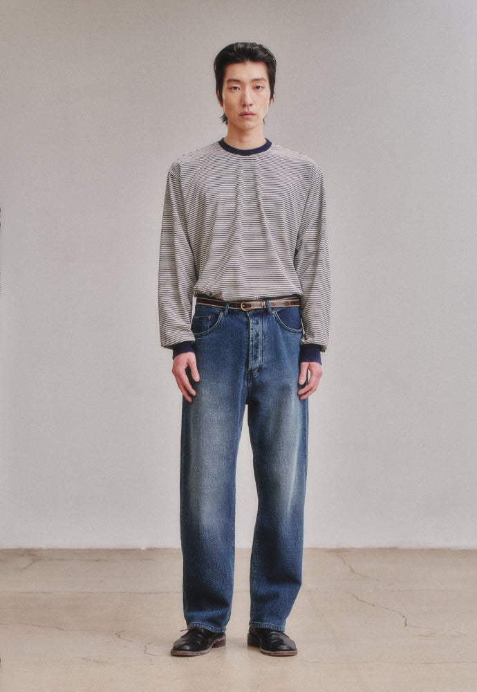 Art if acts - Sashiko 5P Pants_Japanese Fabric (Vintage Indigo) product image 1 | TRAB K-Fashion Australia