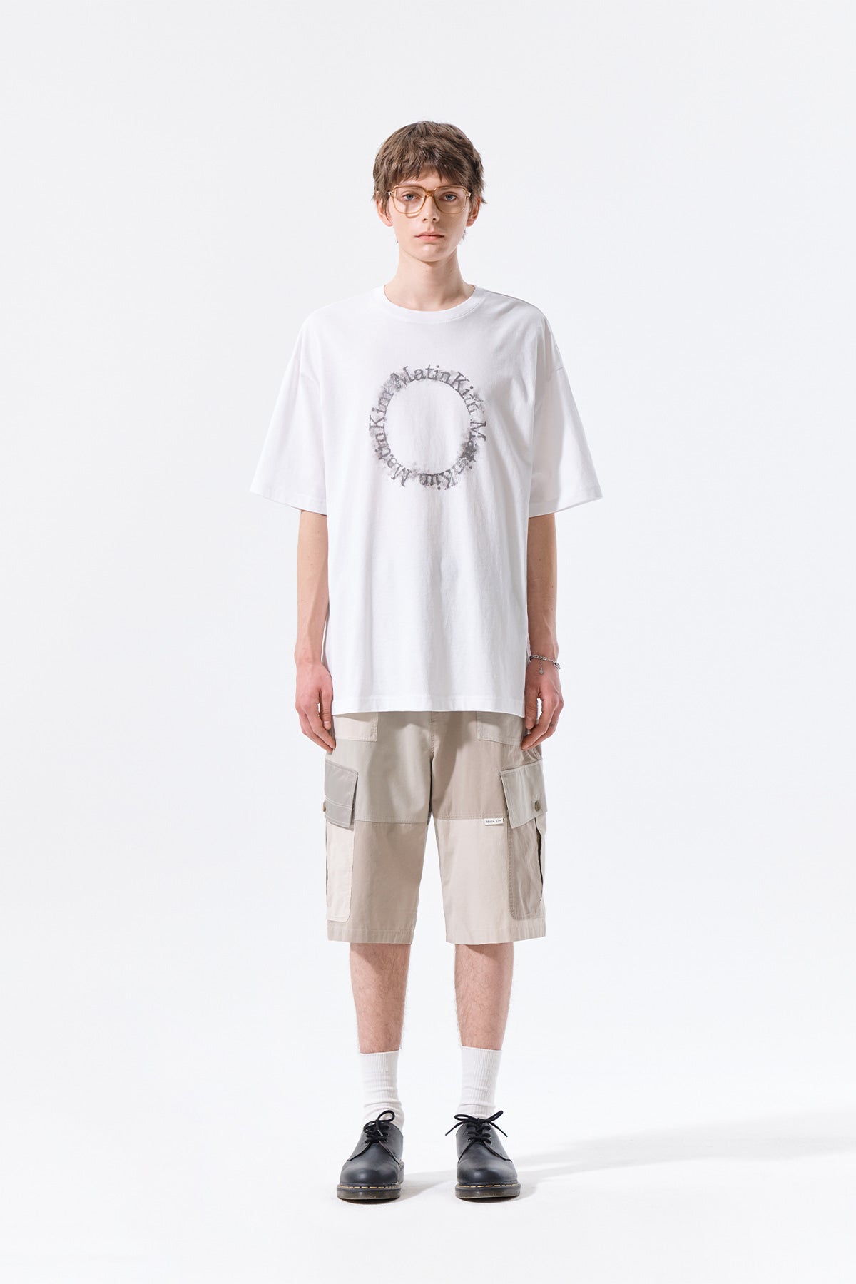 Matin Kim - Patchwork Cargo Bermuda Pants (Beige) product image 7 | TRAB K-Fashion Australia