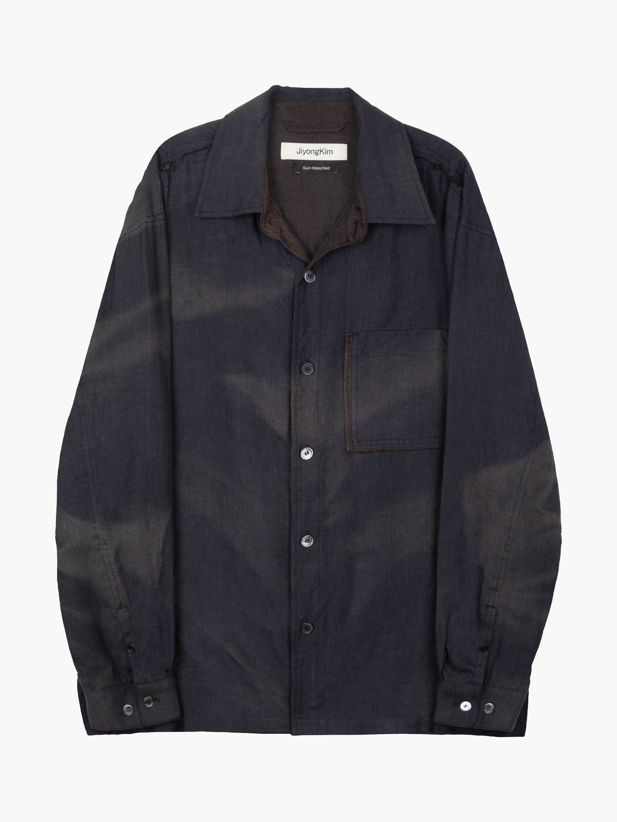 Jiyong Kim - Sun-Bleached Raw Edged Shirt (Black) product image 8 | TRAB K-Fashion Australia