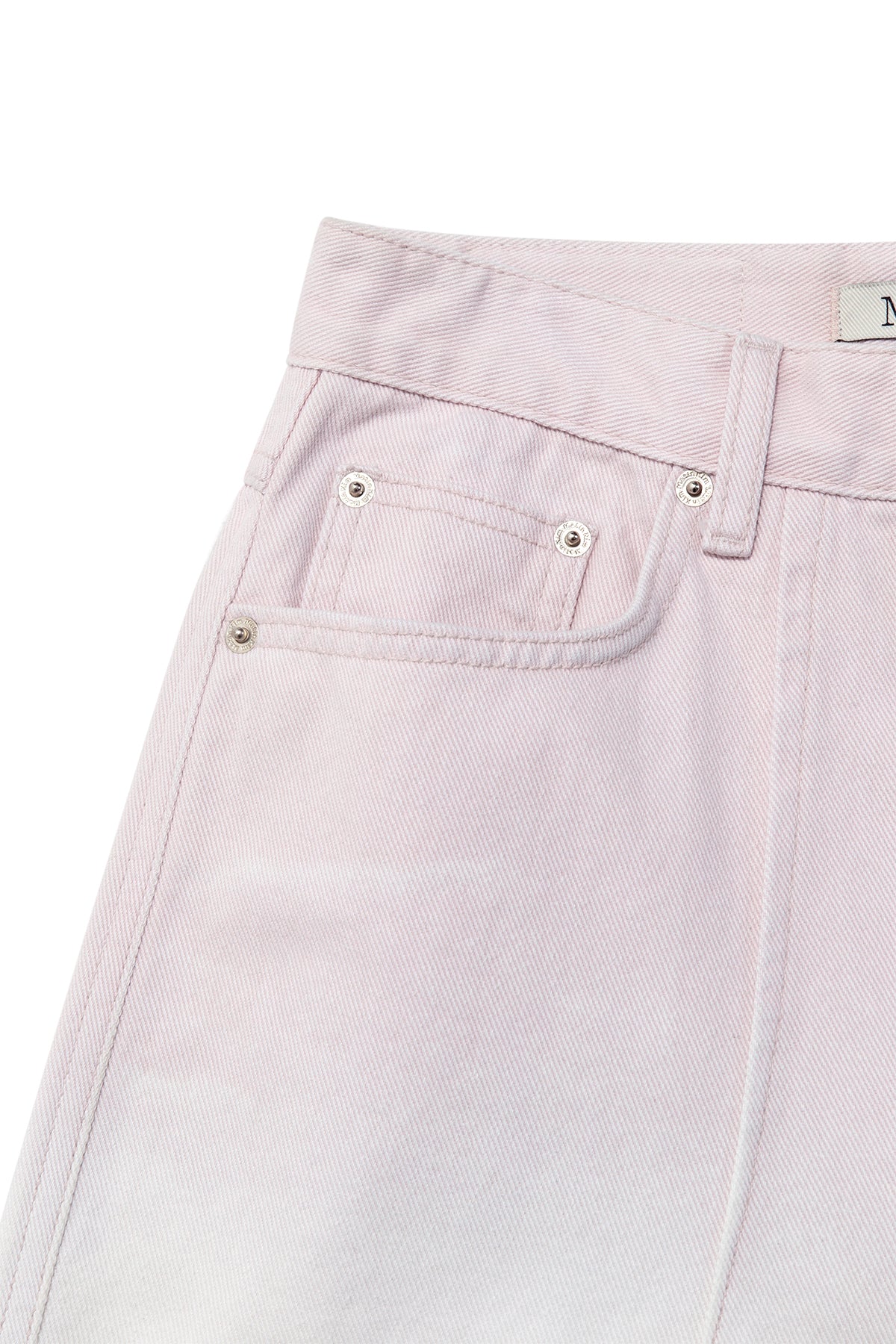 Matin Kim - Color Brush Bermuda Denim Cargo Pants (Light Pink) product image 4 | TRAB K-Fashion Australia
