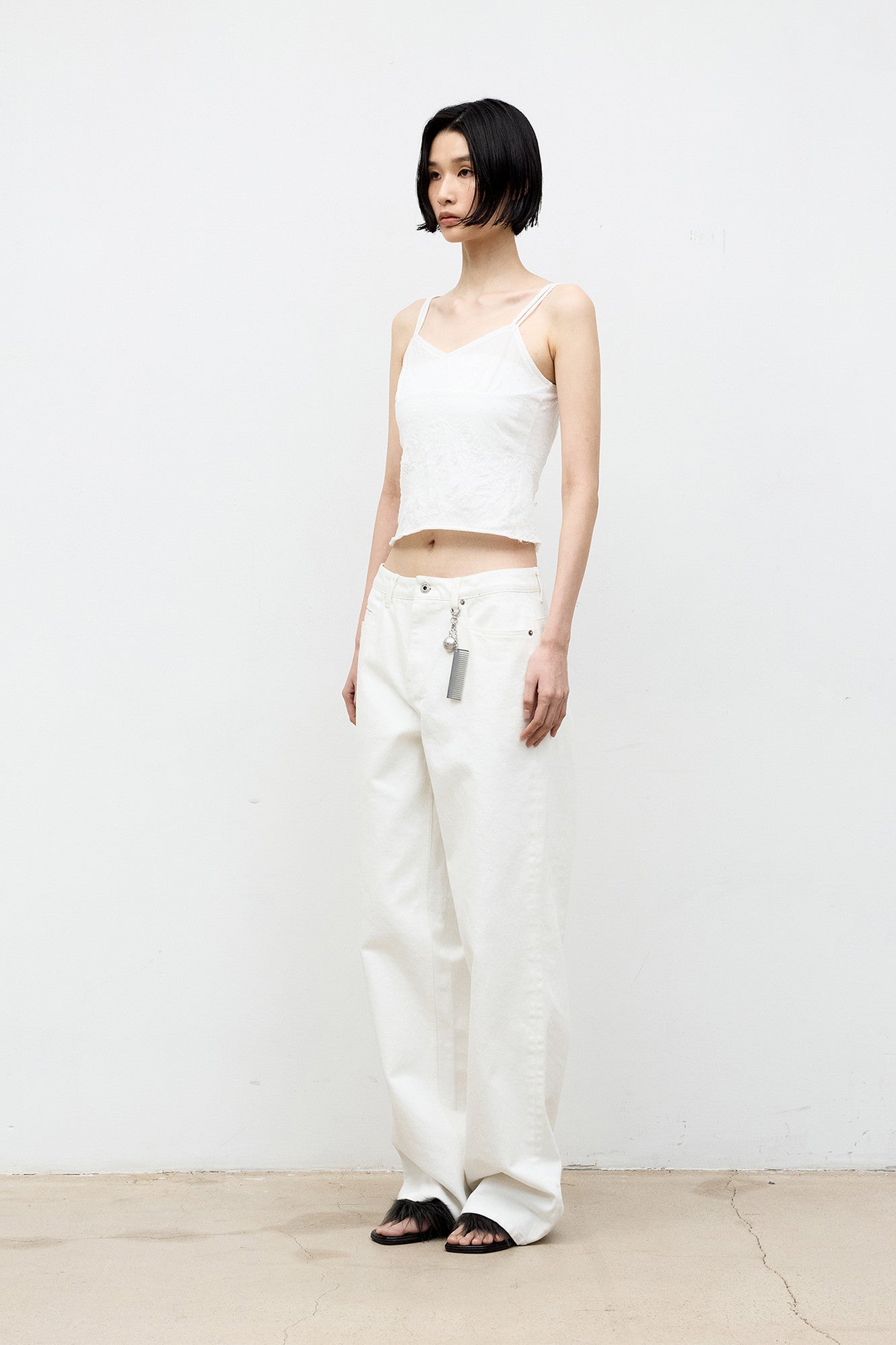 Coor - Crinkle Double Strap Sleeveless (Offwhite) product image 3 | TRAB K-Fashion Australia