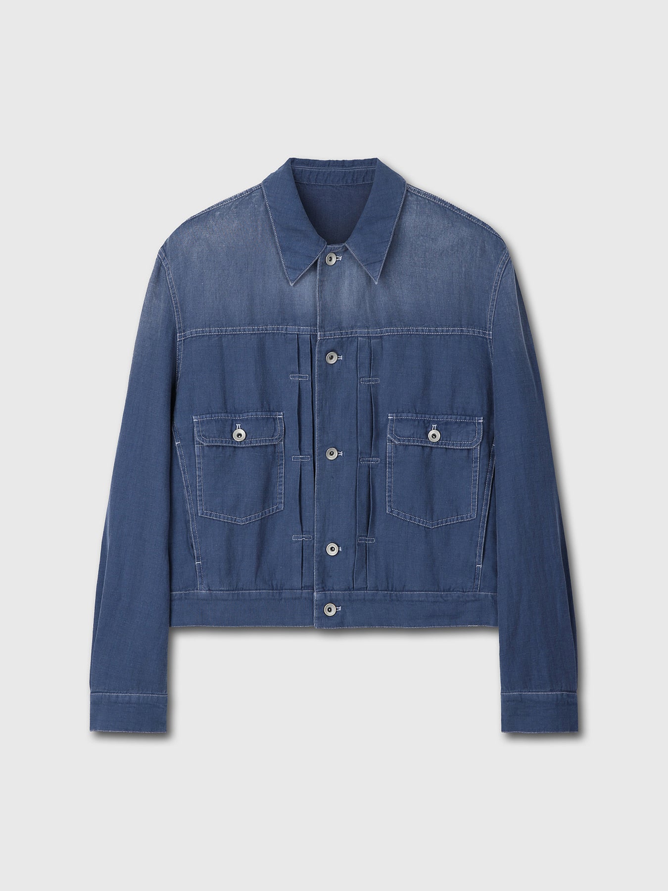 Tonywack - Cotton Linen Garment-Dyed Trucker Jacket (Faded Blue) product image 6 | TRAB K-Fashion Australia