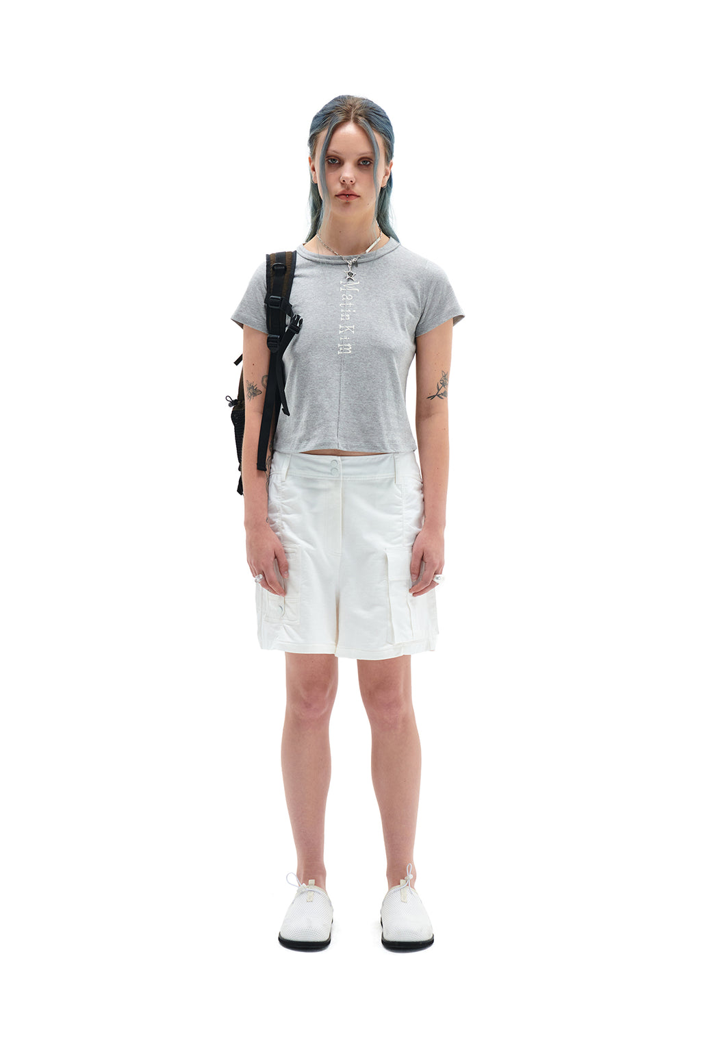 Matin Kim - Sweat Combi Cargo Shorts (White) product image 10 | TRAB K-Fashion Australia