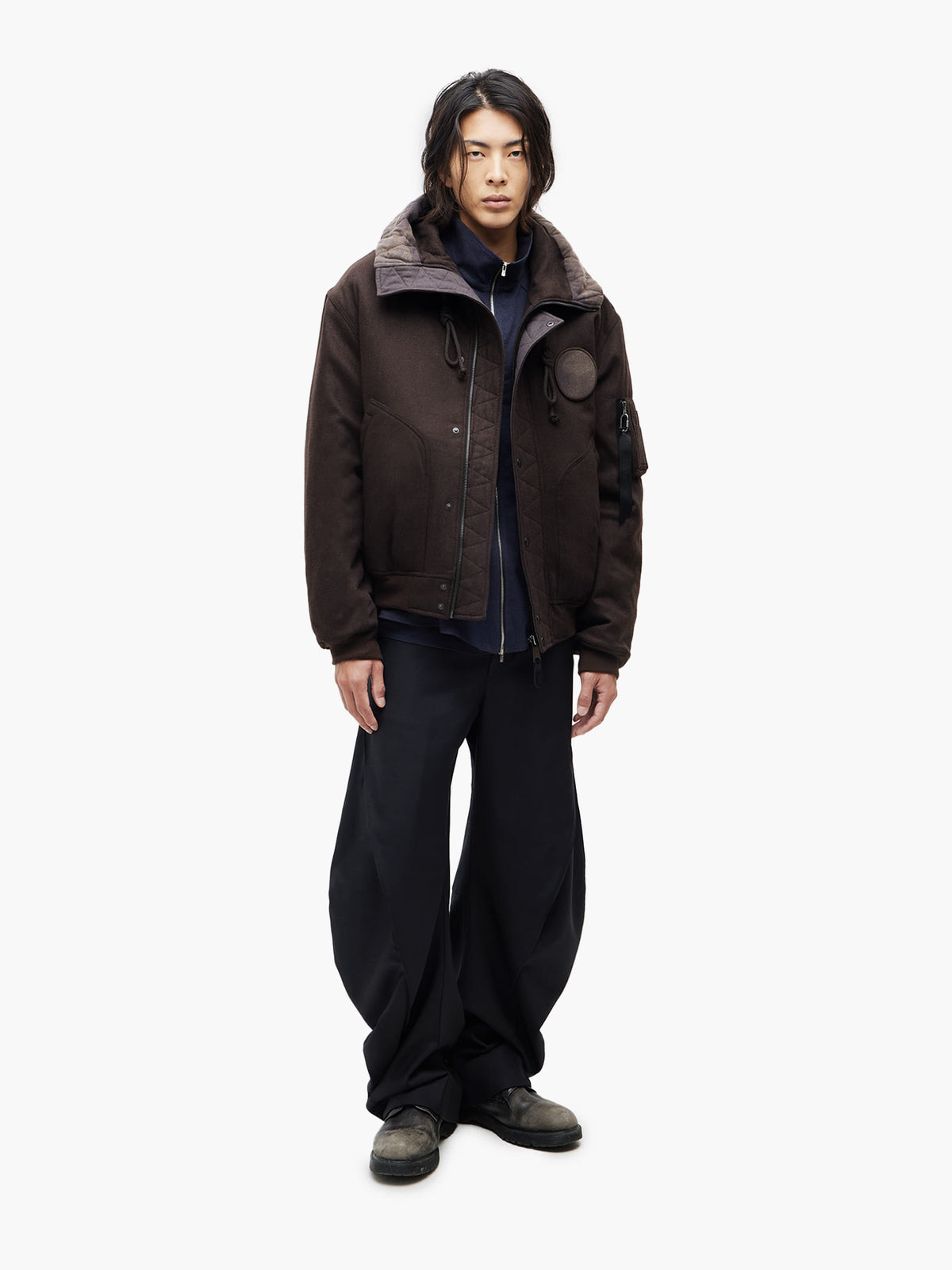Jiyong Kim - Sun-Bleached Split-Hood Flight Jacket (Brown) product image 1 | TRAB K-Fashion Australia