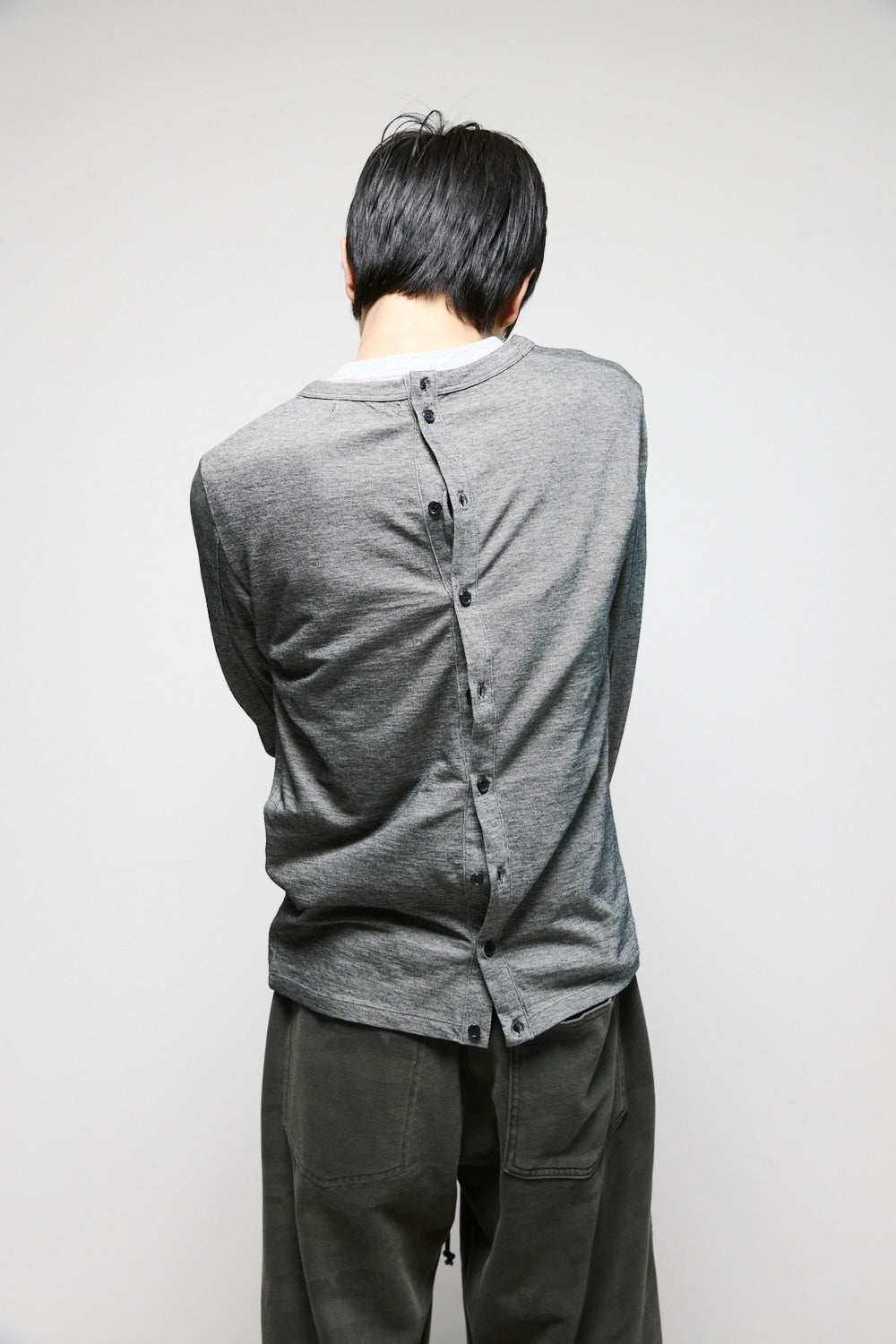 Hatchingroom - Triple Henley Neck Tee (Grey) product image 7 | TRAB K-Fashion Australia