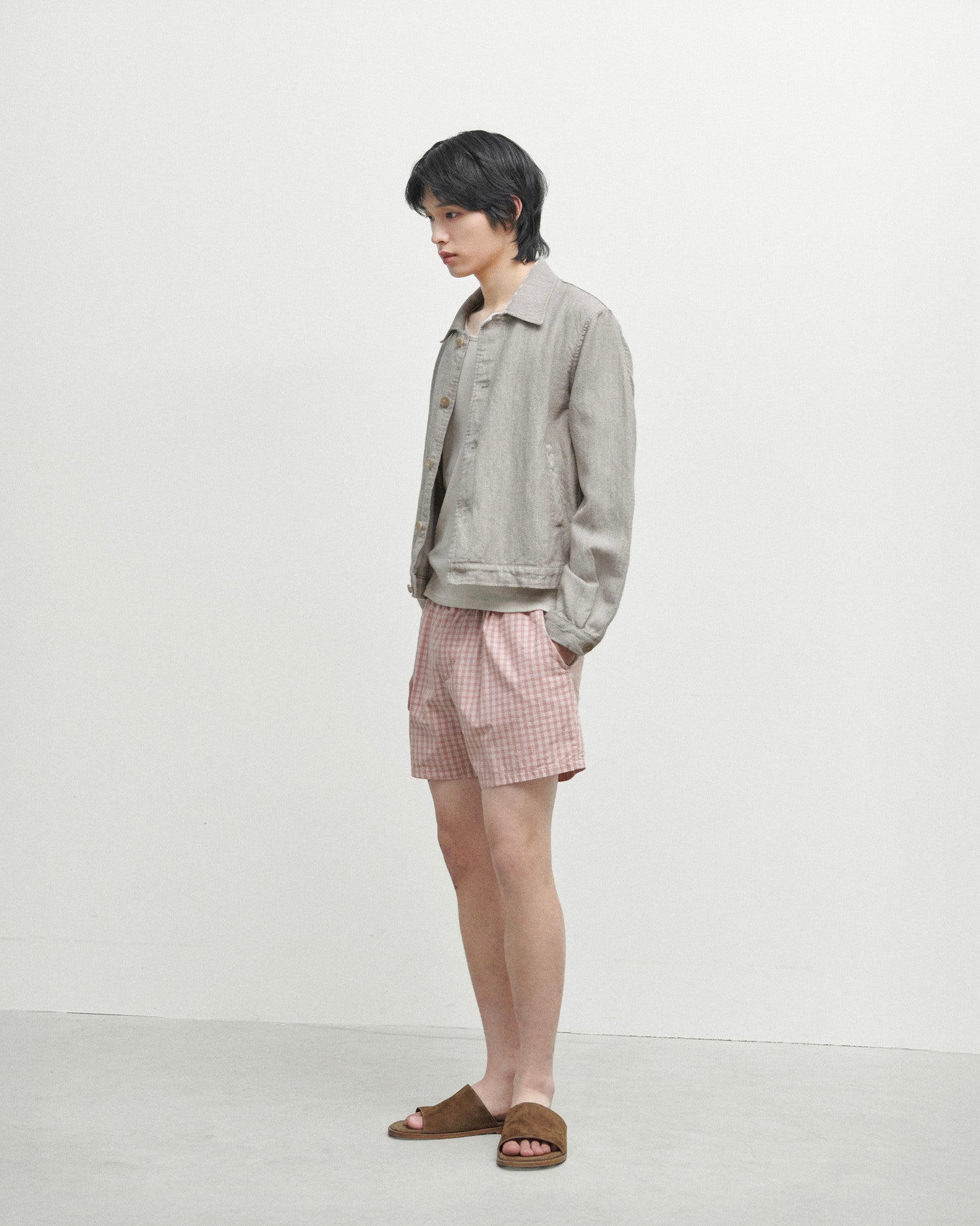 Brownyard - Boiled Wool Twill Jacket (Stone) product image 2 | TRAB K-Fashion Australia
