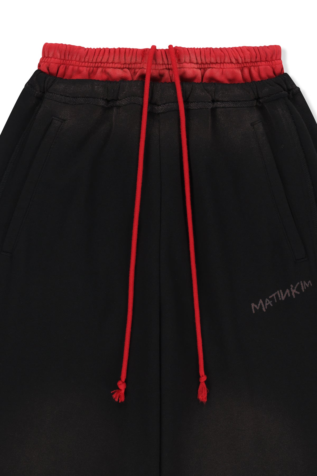 Matin Kim - Vintage Washed Color Contrast Sweatpants (Black) product image 4 | TRAB K-Fashion Australia
