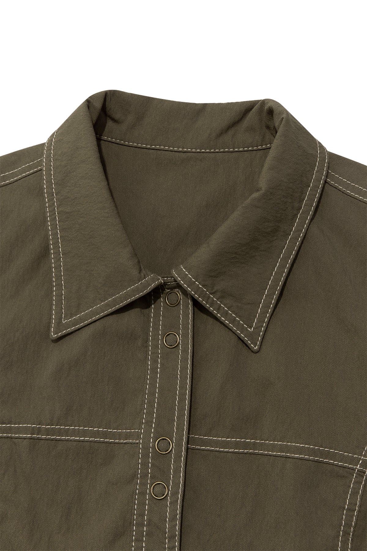 Matin Kim - Stitch Point Slim Shirket (Khaki) product image 3 | TRAB K-Fashion Australia