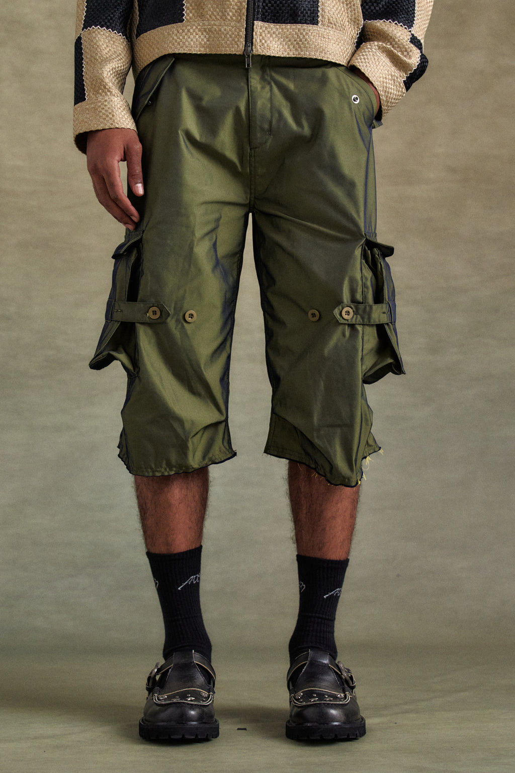 Andersson Bell - Nadrin Multi Pocket Cargo Shorts (Khaki) product image 7 | TRAB K-Fashion Australia