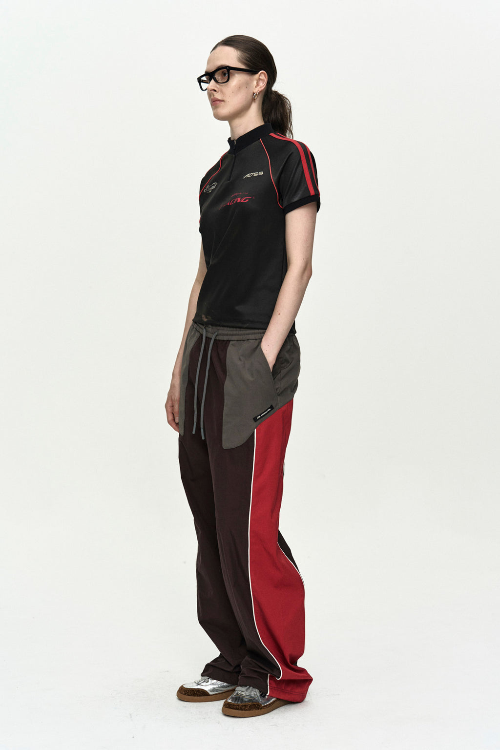 Andersson Bell - Unisex Color Block Nylon Track Pants (Red/Brown) product image 9 | TRAB K-Fashion Australia