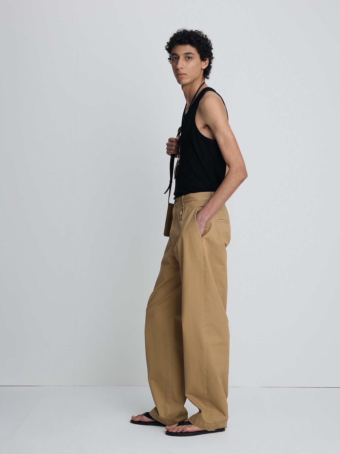 Tonywack - Silk Lyocell Rib Tank Top Japanese Fabric (Black) product image 3 | TRAB K-Fashion Australia