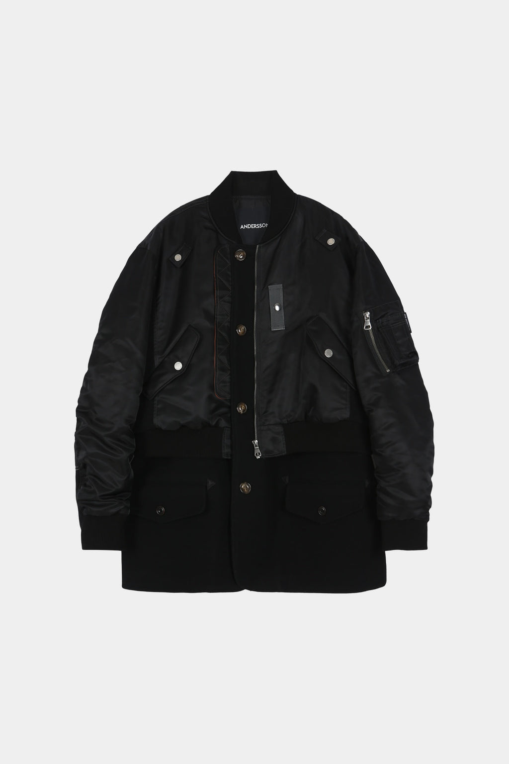 Andersson Bell - Unisex Deconstructed Layered Bomber Coat (Black) product image 13 | TRAB K-Fashion Australia