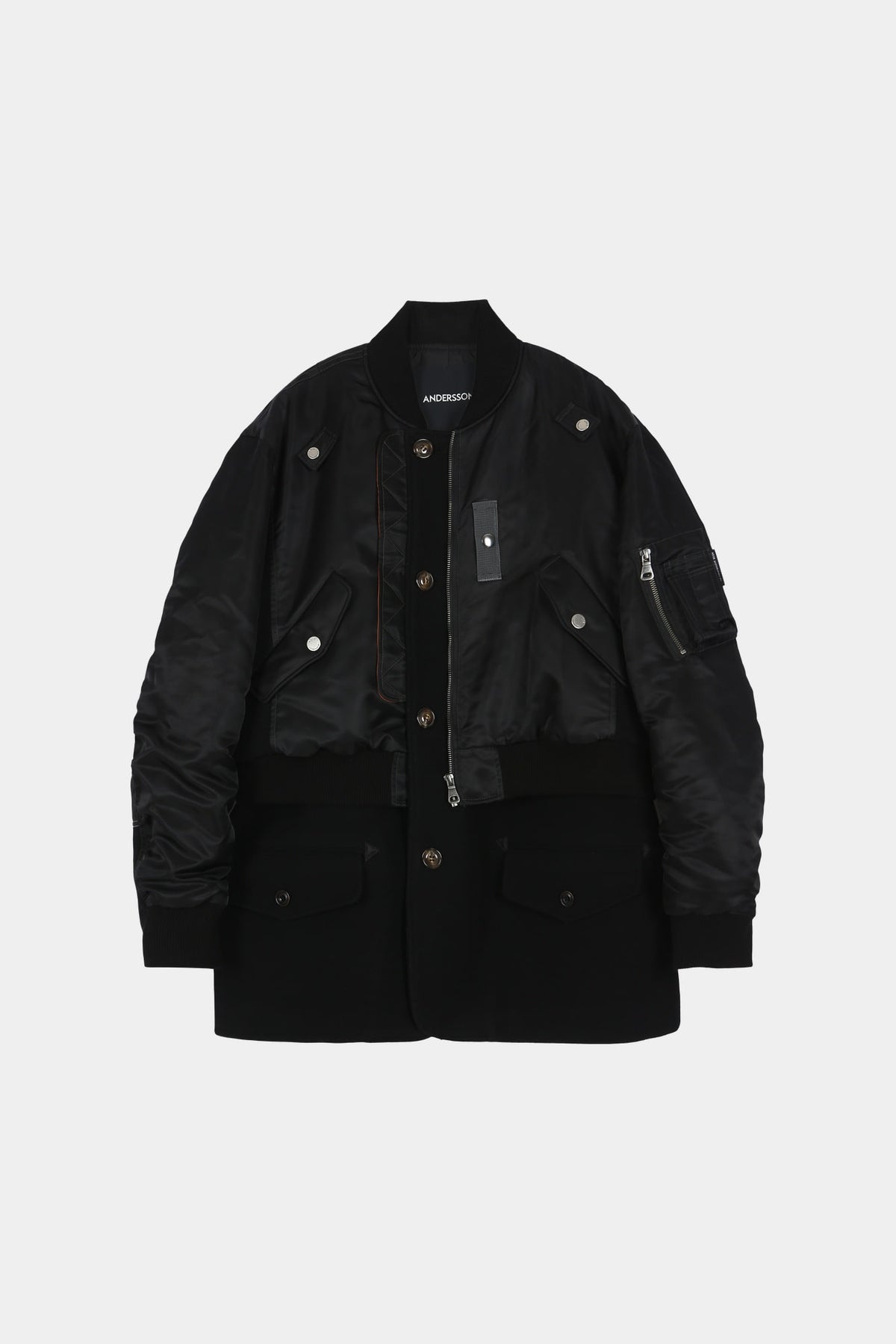 Andersson Bell - Unisex Deconstructed Layered Bomber Coat (Black) product image 13 | TRAB K-Fashion Australia