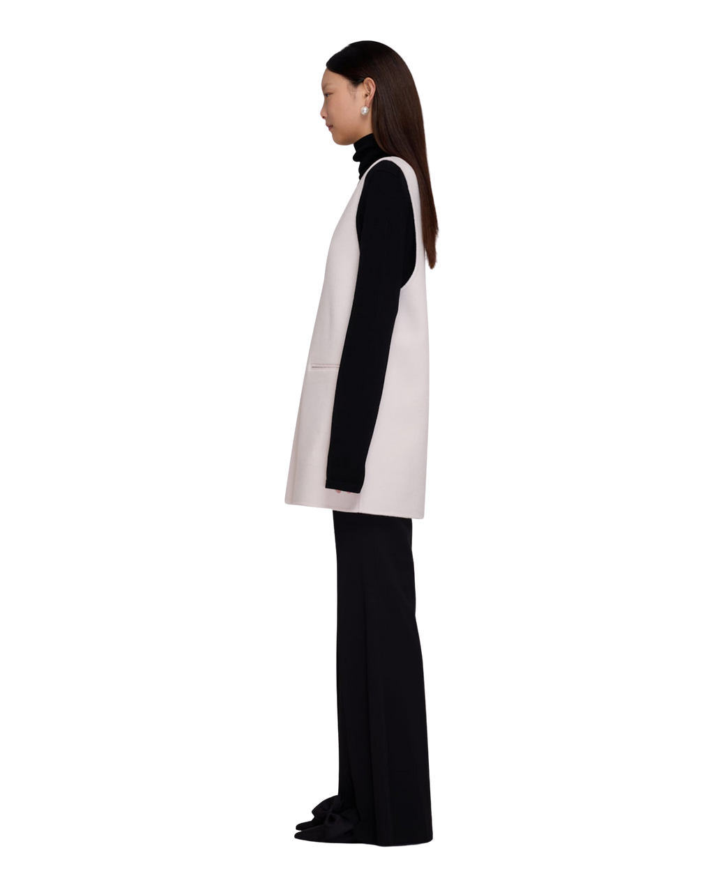Kimhe Kim - Double Faced Chain Embellishment Sleeveless Vest (Cream) product image 3 | TRAB K-Fashion Australia