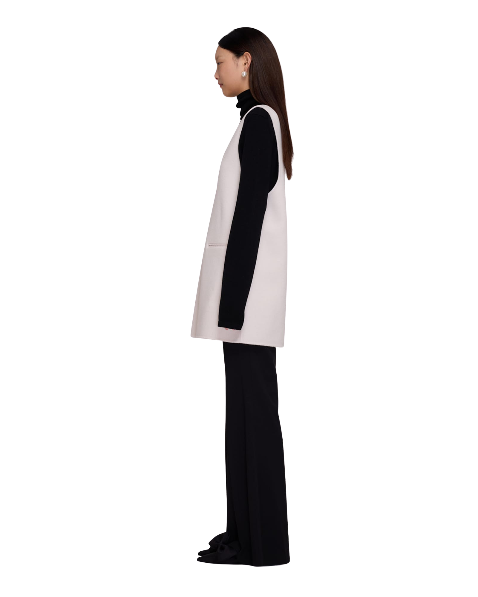 Kimhe Kim - Double Faced Chain Embellishment Sleeveless Vest (Cream) product image 3 | TRAB K-Fashion Australia