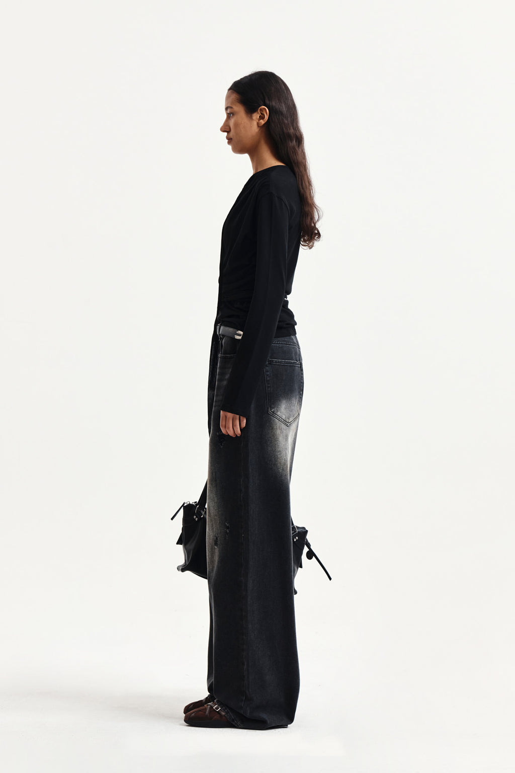 Matin Kim - Tied Drapery Top (Black) product image 6 | TRAB K-Fashion Australia