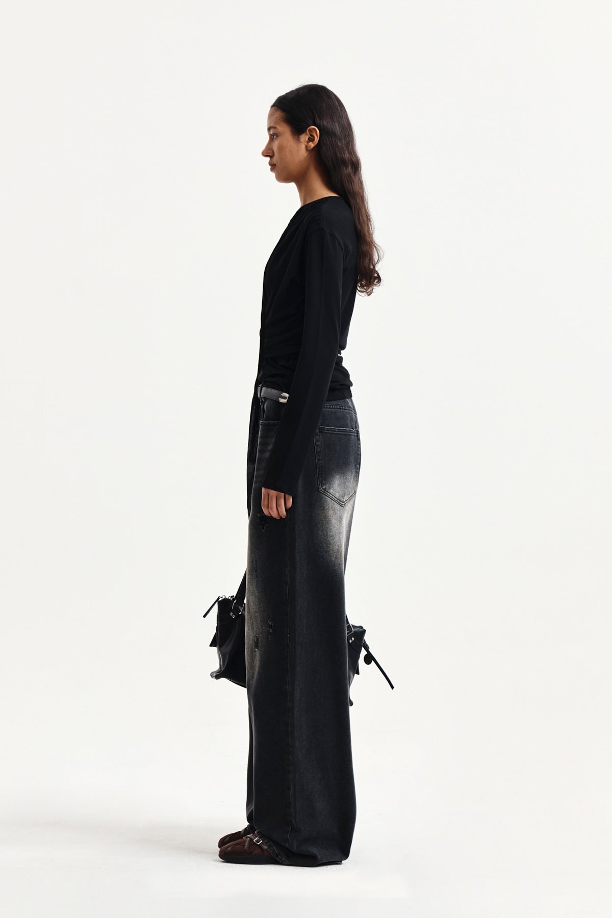 Matin Kim - Tied Drapery Top (Black) product image 6 | TRAB K-Fashion Australia
