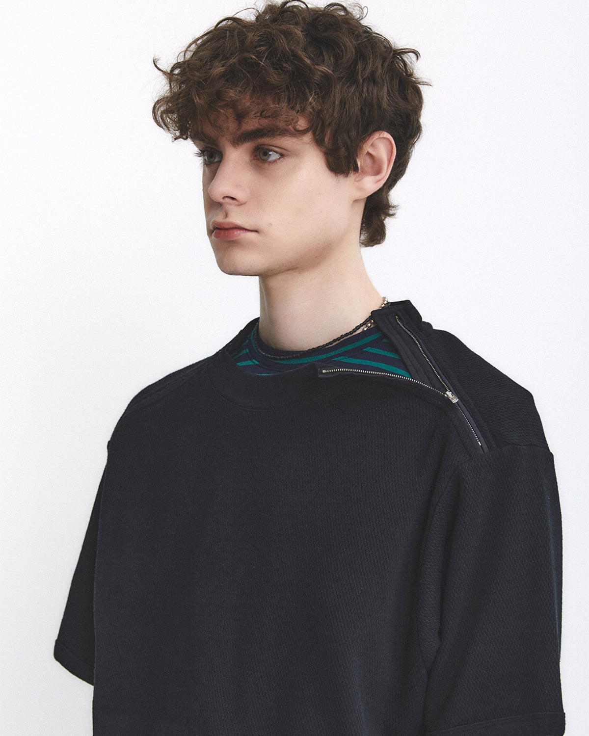 Eastlogue - Army Double Zip T-shirt (Black) product image 2 | TRAB K-Fashion Australia