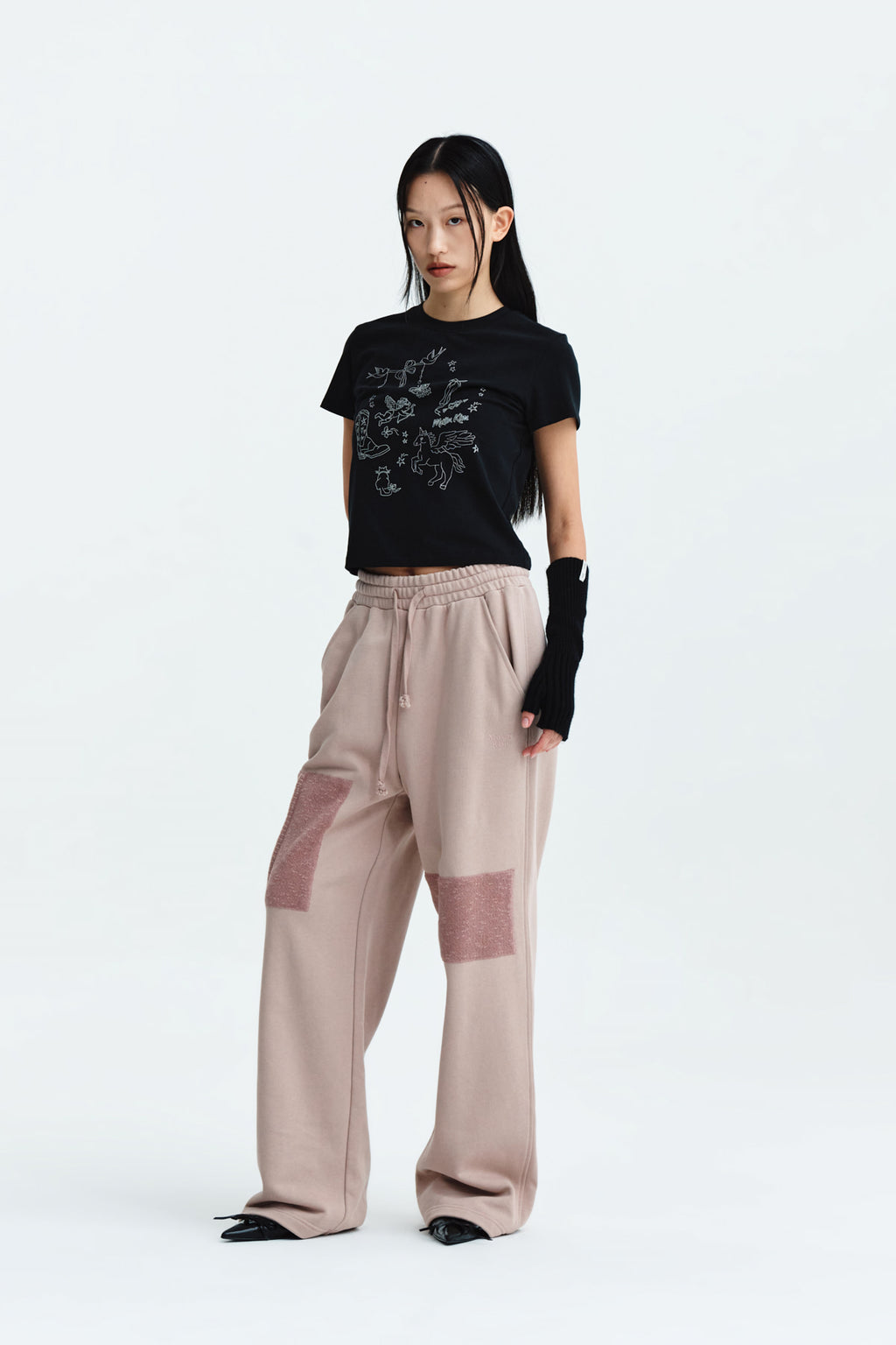 Matin Kim - Kitsch Printing Crop Top (Black) product image 9 | TRAB K-Fashion Australia