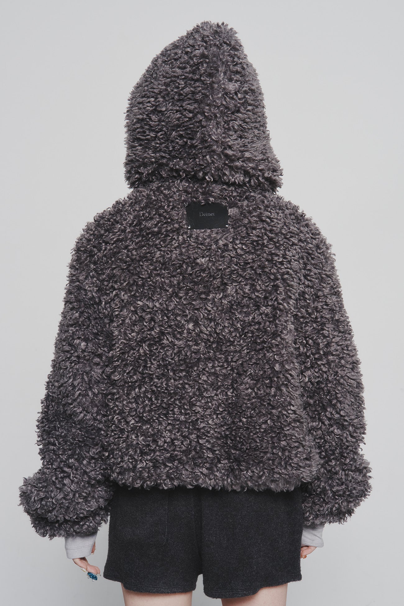 Deinet - Faux Fur Hood Jacket (Charcoal) product image 13 | TRAB K-Fashion Australia