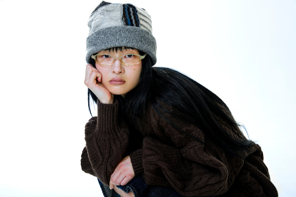 Coyseio - Patchwork Beanie (Grey) product image 4 | TRAB K-Fashion Australia