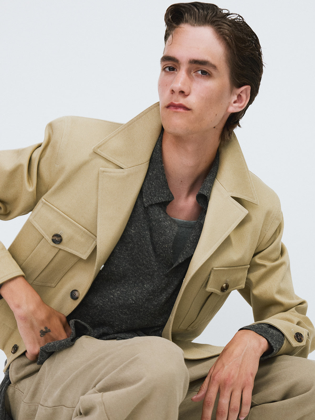 Recto - Signature Military Cotton Jacket (Light Khaki) product image 5 | TRAB K-Fashion Australia