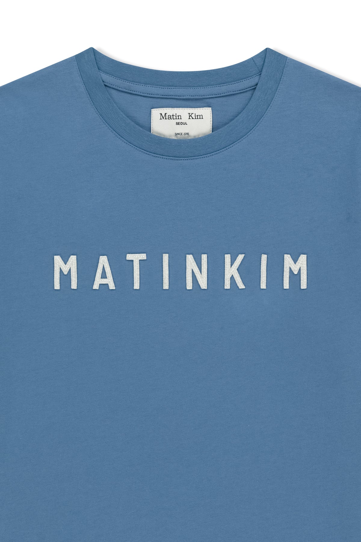 Matin Kim - Applique Felt Logo Top (Blue) product image 3 | TRAB K-Fashion Australia