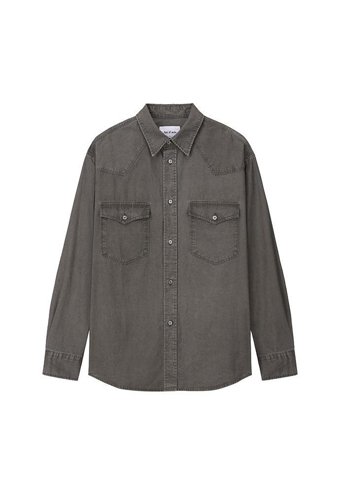 Art if acts - Washed Western Shirt (Moss Grey) product image 7 | TRAB K-Fashion Australia