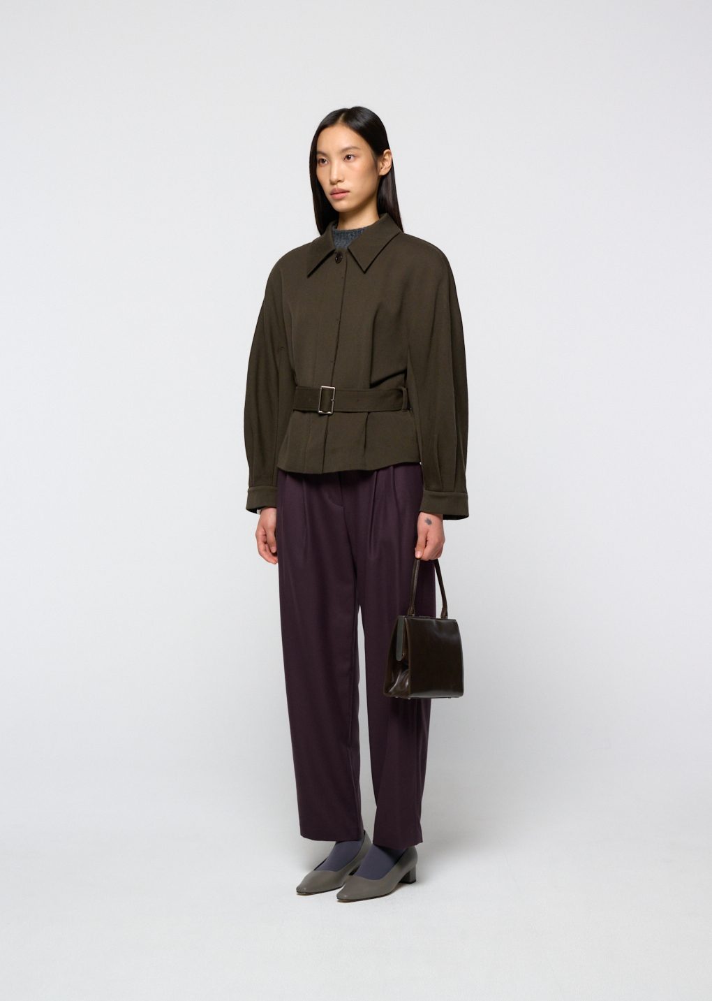 Amomento - Belted wool jacket (Brown) product image 3 | TRAB K-Fashion Australia