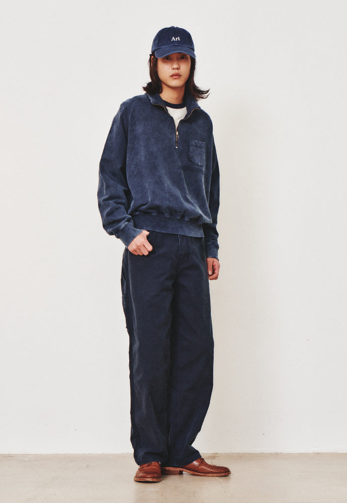 Art if acts - Garment Dyed Half Zipup Sweat (Bleach Navy) product image 3 | TRAB K-Fashion Australia