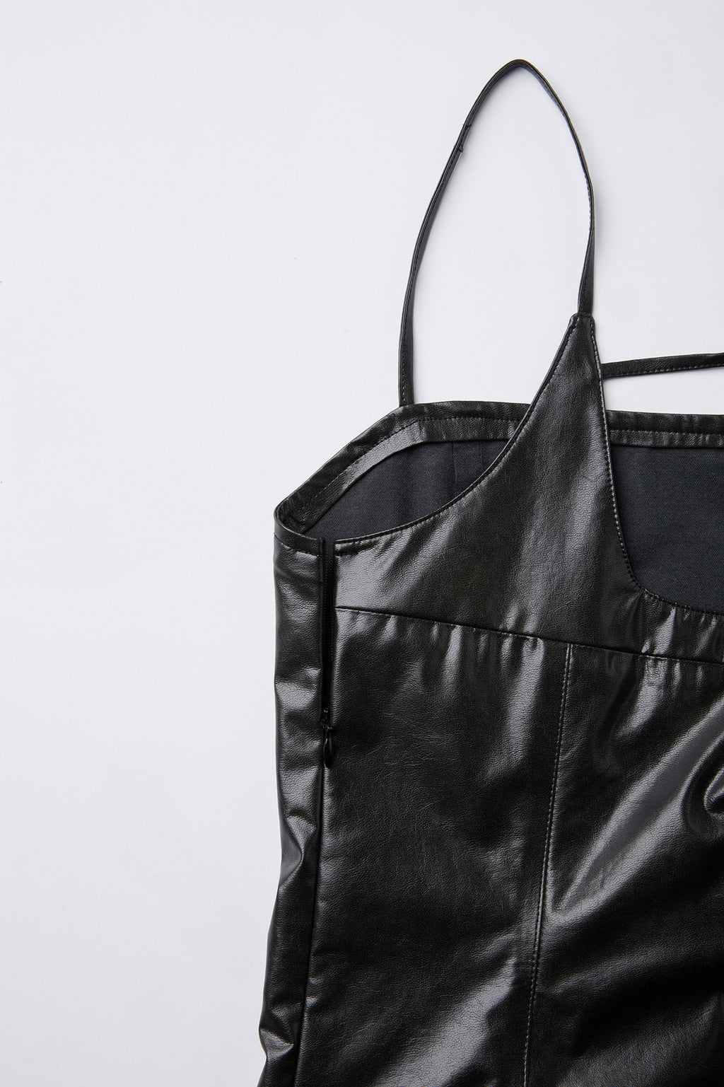 Coor - Fake Leather Back Strap Dress (Black) product image 5 | TRAB K-Fashion Australia