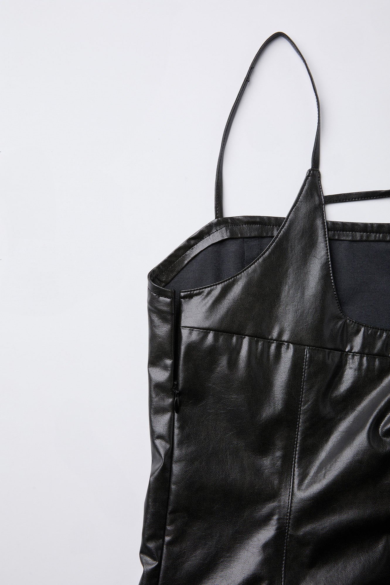 Coor - Fake Leather Back Strap Dress (Black) product image 5 | TRAB K-Fashion Australia