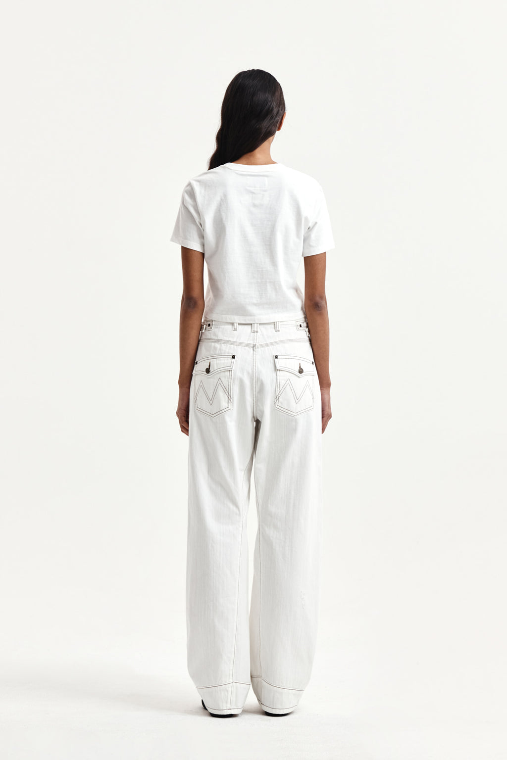 Matin Kim - Label Point Lettering Crop Top (White) product image 7 | TRAB K-Fashion Australia
