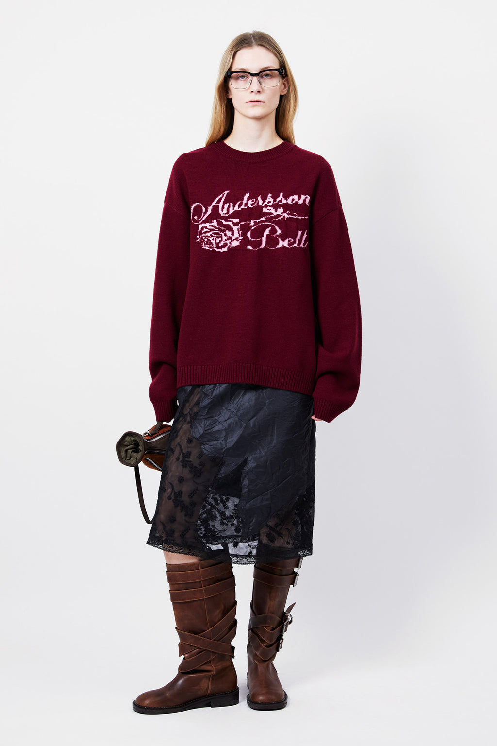 Andersson Bell - Unisex Cashmere Rose Crew-Neck Sweater (Lilac) product image 5 | TRAB K-Fashion Australia