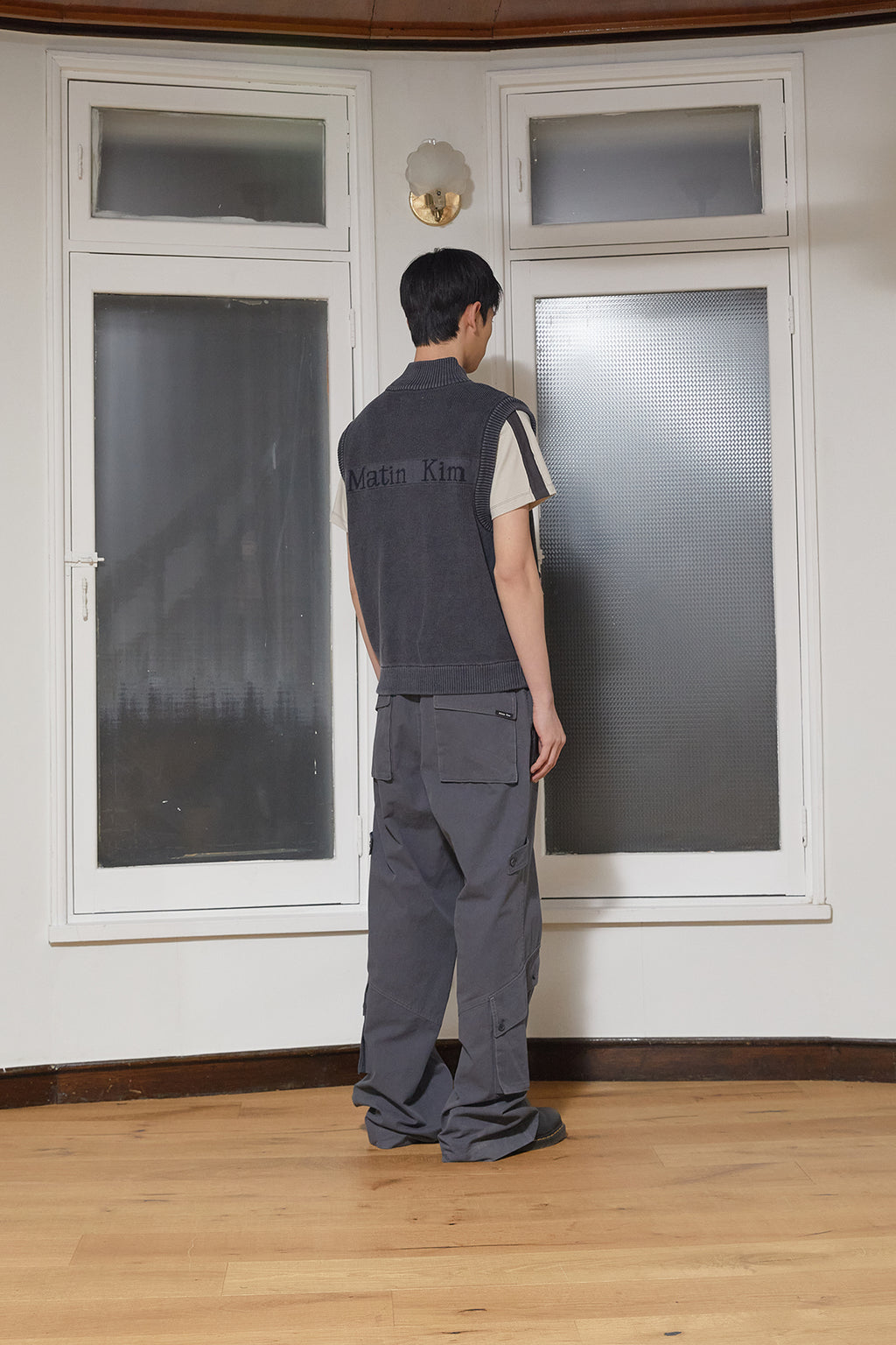 Matin Kim - Out Pocket Cotton Cargo Pants (Smoke Blue) product image 9 | TRAB K-Fashion Australia