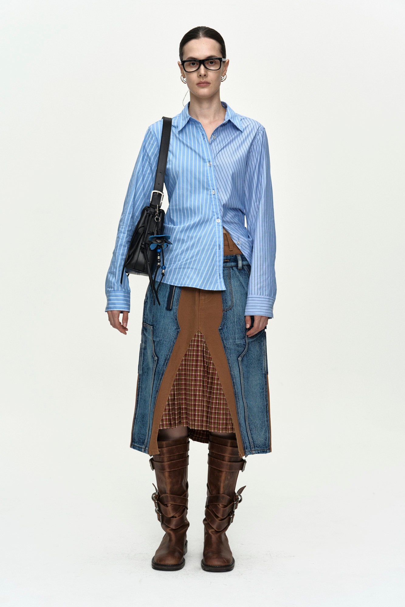 Andersson Bell - Carpenter Deconstructed Pleats Skirt (Hamilton Brown) product image 2 | TRAB K-Fashion Australia